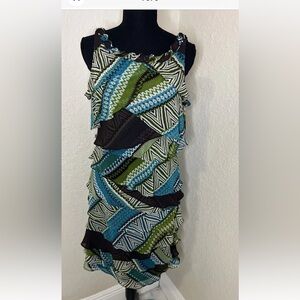 Signature by Robbie Bee Petite Ruffle Chiffon Dress 10